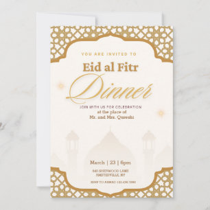 Luxuriöse White and Gold Eid al Fitness Party Einl Einladung
