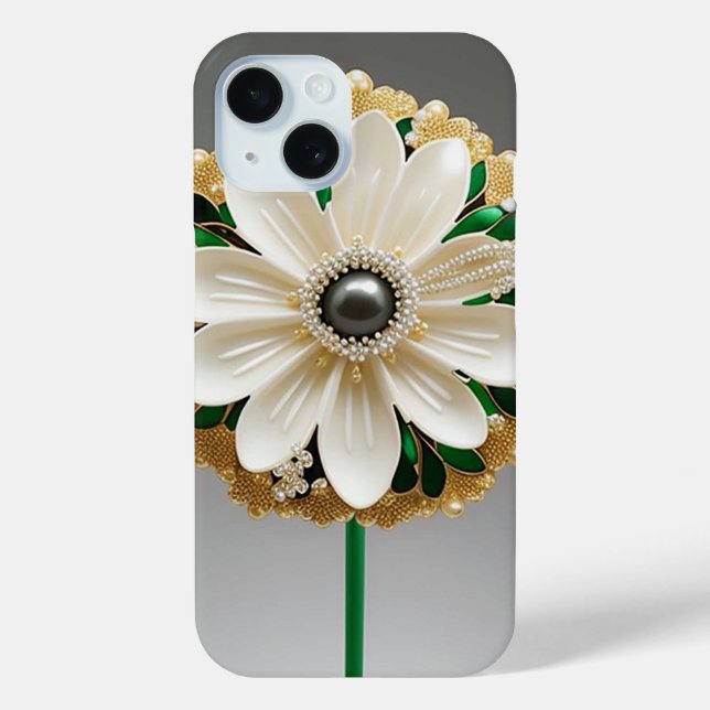 Luxuriöse White Blume Case-Mate iPhone Hülle (Rückseite)