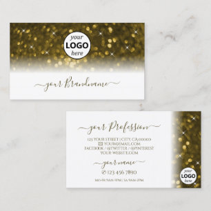 Luxuriöse White Gold glattende Glitzer Stars Logo  Visitenkarte