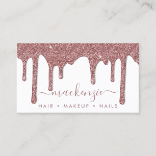 Luxuriöse White Rose Gold Sparkle Glitzer Tropfen Visitenkarte
