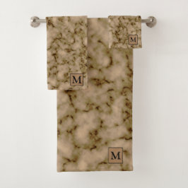Luxuriöser alter Goldmarmor Mit Monogramm Badhandtuch Set
