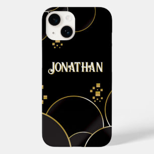 Luxuriöser Black and Gold Abstract Design Individu Case-Mate iPhone 14 Hülle