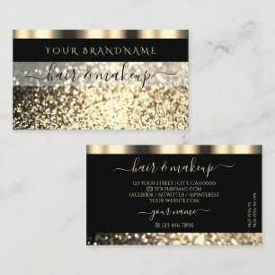 Luxuriöser Black and Gold Sparkling Glitzer Glamou Visitenkarte
