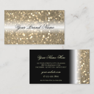 Luxuriöser Black and Gold Sparkling Glitzer Stilvo Visitenkarte