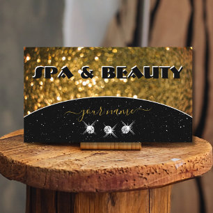 Luxuriöser Black Gold Sparkle Glitzer Stilvoll sch Visitenkarte