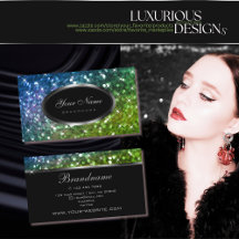 Luxuriöser Blue Green Glitzer Glimmery Stars Elega