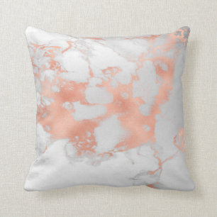 Luxuriöser Blush Glitzer Weißrosa Marmor Baumwolle Kissen