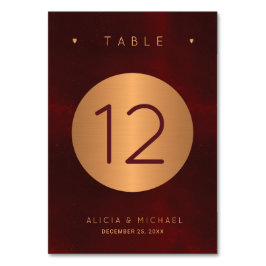 Luxuriöser bordeauxroter Glitzer Tischnummer