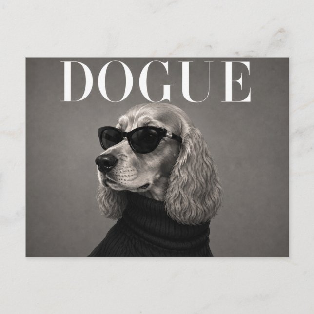 Luxuriöser Cocker Spaniel-Hundeporträt Postkarte (Vorderseite)