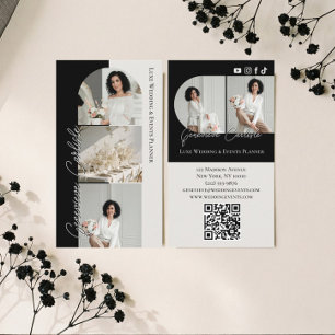 Luxuriöser eleganter Hochzeits-Event-Planer Schwar Visitenkarte