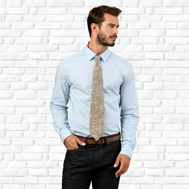 Luxuriöser Funkelnd Beige Glitzer Krawatte (Luxury Sparkly Beige Glitter Neck Tie)