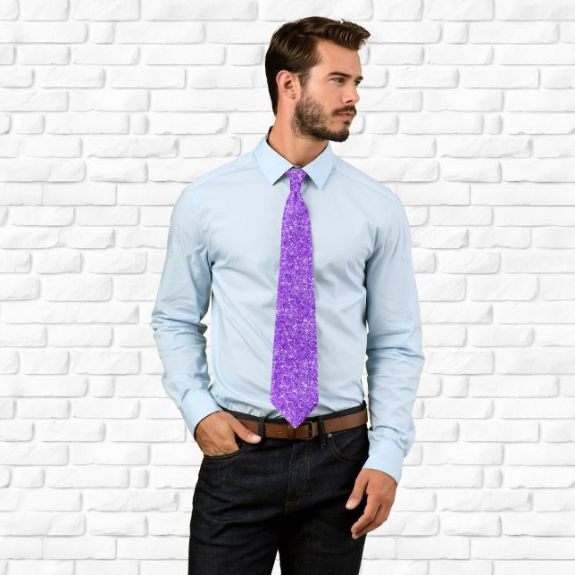 Luxuriöser Funkelnd, heller Violet Glitzer Krawatte (Luxury Sparkly Bright Violet Glitter Neck Tie)