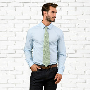 Luxuriöser Funkelnd Light Sage Green Glitzer Krawatte