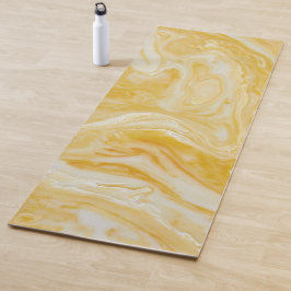Luxuriöser, gelber weißer Marmor (beidseitig) Yogamatte