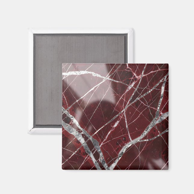 Luxuriöser glänzender roter Marmor Magnet (Vorderseite/Rückseite)