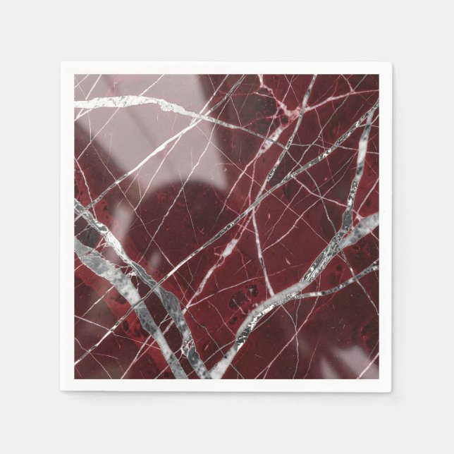 Luxuriöser, glänzender roter Marmor Serviette (Vorderseite)