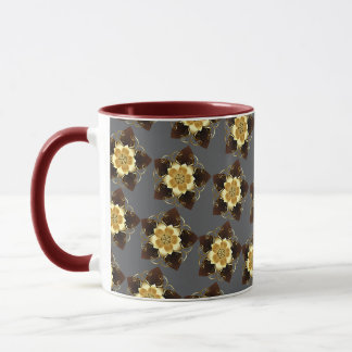 Luxuriöser goldener floraler Mandala-Ornament-Desi Tasse