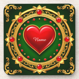 Luxuriöser Goldener Herzrahmen Getränkeuntersetzer