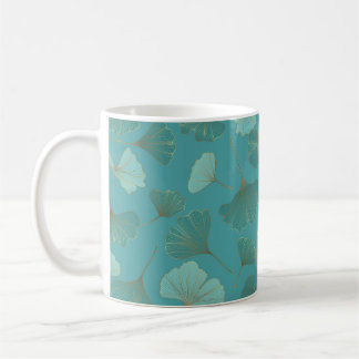 Luxuriöser Goldginkgo, Vintage Tapete. Kaffeetasse