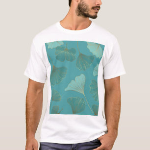 Luxuriöser Goldginkgo, Vintage Tapete. T-Shirt