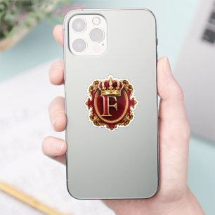 Luxuriöser Goldrahmen mit gekröntem Monogramm Aufkleber