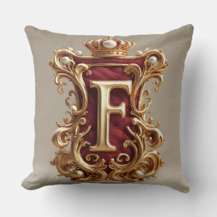 Luxuriöser Goldrahmen mit gekröntem Monogramm Kissen