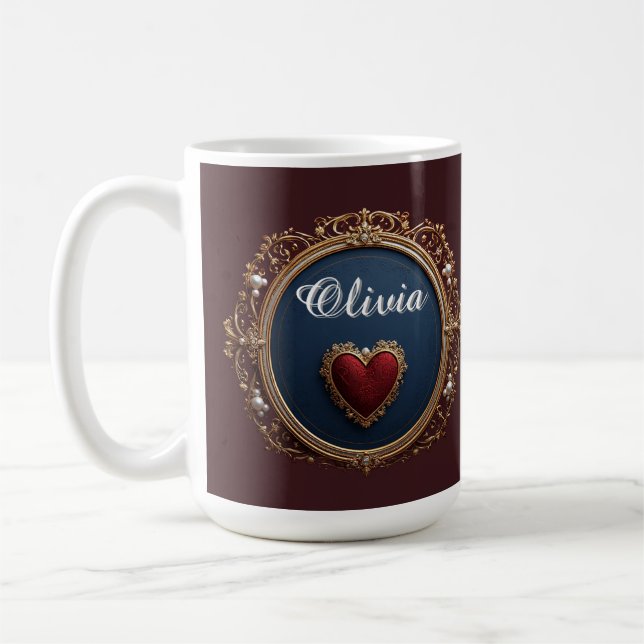 Luxuriöser Goldrahmen mit Perlen Kaffeetasse (Links)
