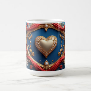 Luxuriöser Goldrahmen mit Perlen Kaffeetasse