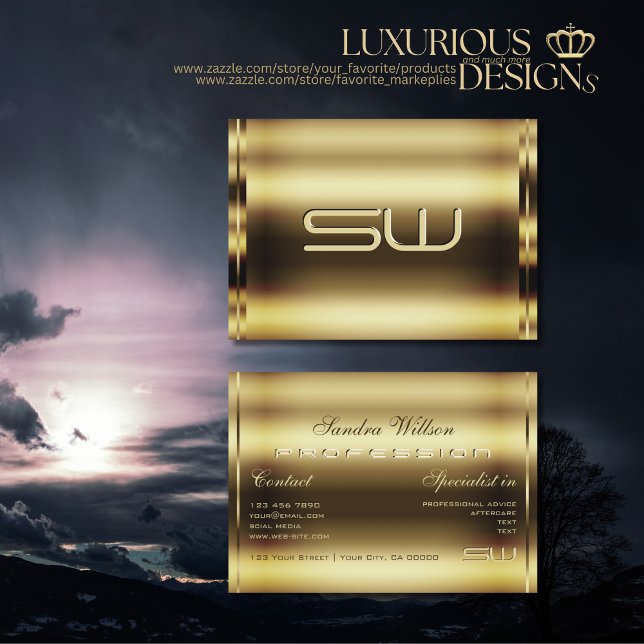 Luxuriöser Goldschimmer-Effekt und 3D-Imitate Visitenkarte (Von Creator hochgeladen)