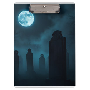 Luxuriöser gotischer Friedhof Halloween-Clipboard Klemmbrett