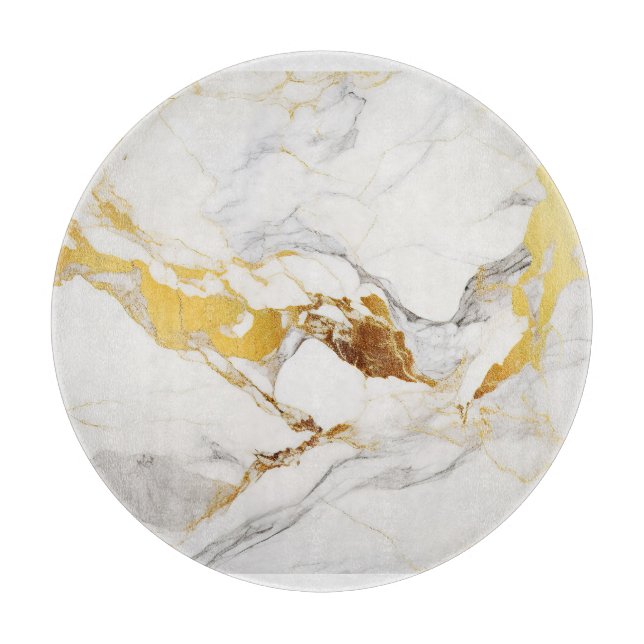 Luxuriöser grauer und goldener Marmor Schneidebrett (Vorderseite)