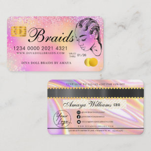 Luxuriöser Holographic Foil Fair Braiding Credit S Visitenkarte