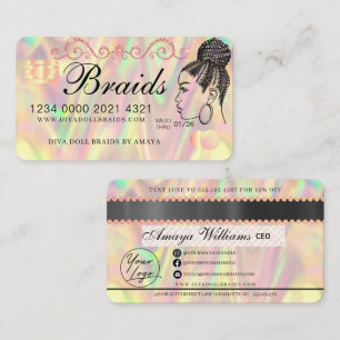 Luxuriöser Holographic Foil Fair Braiding Credit  Visitenkarte
