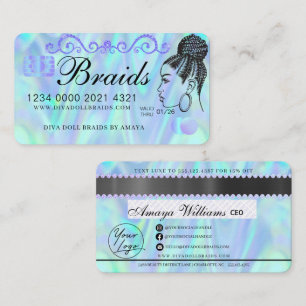 Luxuriöser Holographic Foil Fair Braiding Credit  Visitenkarte