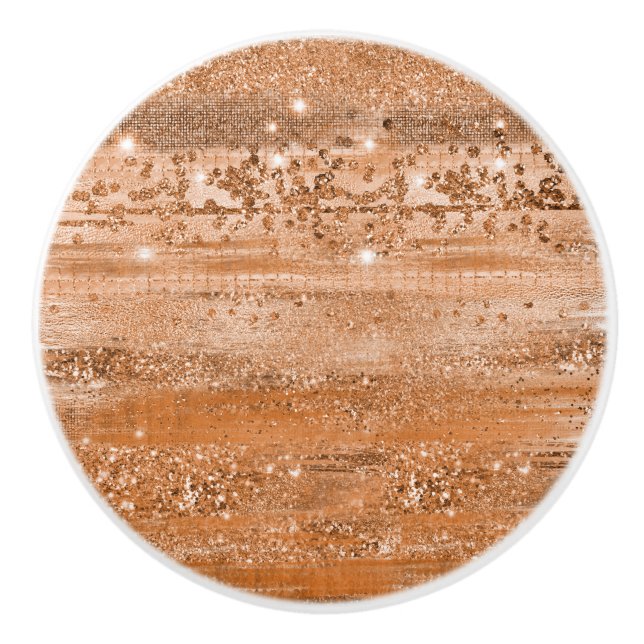 Luxuriöser Kupfer-Glitzer Brush Strokes Keramikknauf (Vorderseite)