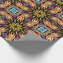 Luxuriöser, lebendiger Gold-Blumen-Kaleidoskop-Mus
