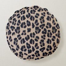 Luxuriöser Leopard-Druck-rundes Wurfs-Kissen (16")