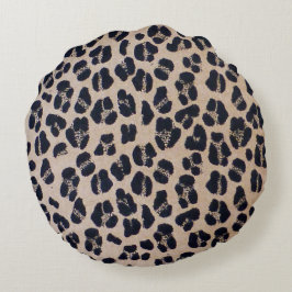 Luxuriöser Leopard-Druck-rundes Wurfs-Kissen (16") Rundes Kissen