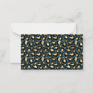Luxuriöser Leopard Spots Dark Blue Wild Glam Mitteilungskarte