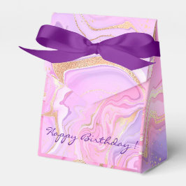 Luxuriöser Marmor Glitzer Rosa Lila Gold Geschenkschachtel