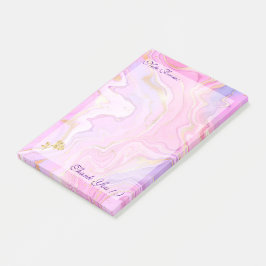Luxuriöser Marmor Glitzer Rosa Lila Gold Post-it Klebezettel