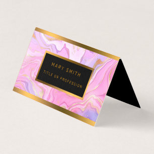Luxuriöser Marmor Glitzer Rosa Lila Gold Visitenkarten