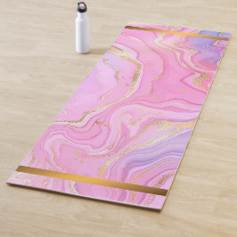 Luxuriöser Marmor Glitzer Rosa Lila Gold Yogamatte
