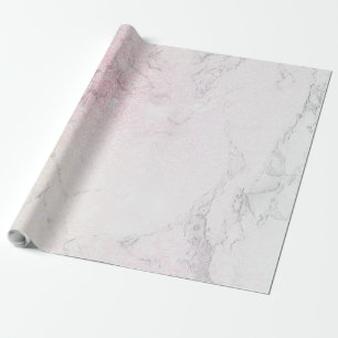 Luxuriöser Marmor mit Rose Glitzer Geschenkpapier