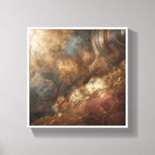 Luxuriöser metallischer Relief-Abstrakt - Industri Leinwanddruck