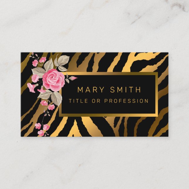 Luxuriöser, moderner Blumenstrauß fügt Ihren Text  Visitenkarte (Vorderseite)