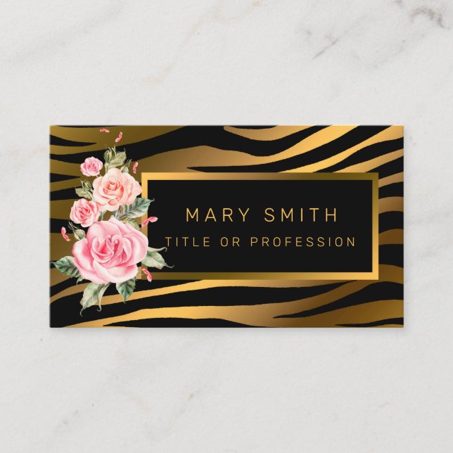 Luxuriöser, moderner Blumenstrauß fügt Ihren Text  Visitenkarte (Vorderseite)