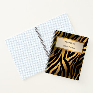 Luxuriöser moderner Gold Tiger fügt Ihren Text hin Notizbuch