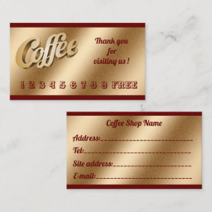 Luxuriöser moderner, kostenloser Gold-Kaffee Visitenkarte
