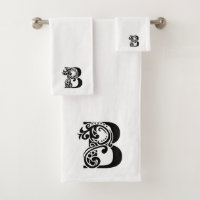 Luxuriöser monogramm schwarzer B-Buchstabe auf wei